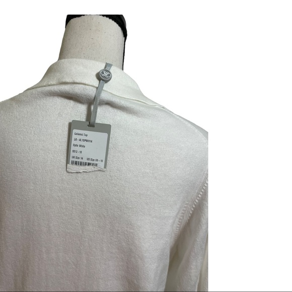 Pure collection collared white short sleeve knit top. Size 8/10 cotton - Picture 10 of 12
